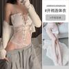 Lingerie Sexy de Renda com Suspensório Estilo Garota Confiante Transparente Puro Desejo Lingerie Íntima Sexy Sutiã Push-Up Espartilho de Barbatanas Peça Única de Alças Finas Feminina