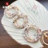 Pulsera de mano de jade dorado Xinjiang 6 mm multicírculo jade dorado jade violeta para hombre y mujer cuerda regalos venta al por mayor