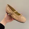 Zapatos Planos Elegantes 2026: Nuevos Zapatos de Primavera/Verano Estilo Chino-Francés, Inspirados en el Ballet, con Aumento de Altura, Escote Bajo y Lazo de una Sola Correa