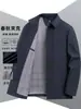 Chaqueta Casual de Negocios para Hombre, Estilo Delgado de Primavera y Otoño, Ropa para Hombres de Papá de Mediana Edad, Resistente a las Arrugas, Nueva Chaqueta Cómoda con Botones Ocultos
