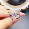 Anillo de Tanzanita Natural Transfronterizo de Amazon Plata S925 Piedra Principal 3*4 Joyería de Lujo Venta Directa de Fábrica