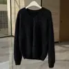 Novo Suéter de Caxemira Escovada com Gola V Redonda para Mulheres, Tricô 100% Caxemira, Pulôver Solto de Manga Longa Camisa Básica