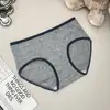 Ropa interior nueva de algodón estampada, entrepierna de algodón puro para mujer, entrepierna antibacteriana, hipoalergénica y transpirable, calzones tipo triángulo para mujer al por mayor
