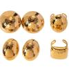 Estilo Ins Transfronterizo Europeo y Americano Celebridad de Internet Modelo Popular Combinación Pendientes Hemisferio con Patrón de Martillo Acero Inoxidable Oro 18K Pendientes Joyería al por Mayor