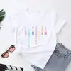 2026 Nova Camiseta Estampada com Letras Feminina Solta Casual Moda Estilo Coreano Camiseta Feminina Gola Redonda Y2K Harajuku Camiseta