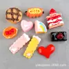 Biscoitos de Pão Comida Artificial Brinquedo Acessórios Miniatura de Resina Bolo de Chocolate Cola de Creme Coração Capa de Celular Material