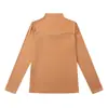 [Personalizado] Camiseta interior de cuello alto medio para mujer, ribete de diamantes con incrustaciones de cadena, camiseta de manga larga ajustada, top de capa interior