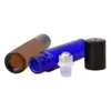 Frasco de óleo essencial cor de chá de 10ml frasco com fundo grosso e conta roll-on cor de chá frasco tubo cor de chá frasco de perfume frasco conta-gotas frasco tubo