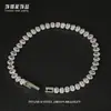 Pulsera de Tenis Niche de Acero Inoxidable Joyería para Hombres, Lujo Ligero Niche Completa de Diamante Circonita Pulsera Apilable Acero de Titanio