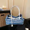Bolso de Hombro para Mujer Estilo Coreano Moda Rayas Bloques de Color Forma de Corazón Bolso de Mano Elegante Bolso Tote para Viajar al Trabajo y Compras Bolso de Axila