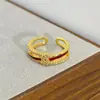 Caja Misteriosa en Vivo Oro Vintage Retro Anillo Abierto Completamente de Diamantes Circonita Esmalte Gota de Aceite Anillo Personalizado