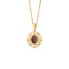 [Ice Meng] colgante de piedra natural retro geométrico ovalado collar de acero inoxidable joyería transfronteriza de Europa y Estados Unidos N123