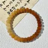 Pulseira de Bodhi Natural com Pastilhas de Flor Flutuante Multicoloridas, Círculo Único de Corte Reto, Alívio Silencioso do Estresse, Joia de Contas Budistas Macias para Envolver o Dedo