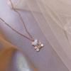 Acero de Titanio No se Desvanece Carcasa Oso Collar Femenino Tendencia Celebridad de Internet Elegante Oro Rosa Acero de Titanio Cadena para Clavícula Diseño de Nicho