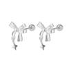 Brincos de estrela Sweet Bow Mang Brincos de fita de estrela Sweet Fashion All-match Simple Ear Bone Nails