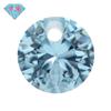 Huagang Gema Agujero Único Redondo 106# Espinela Piedra Desnuda Venta al por Mayor Facetado Fondo Puntiagudo Cristal Puntiagudo Sintético Artificial Azul