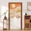Cortina de Puerta de Malla Estilo Chino para Uso Doméstico, Cortina Divisoria sin Taladro para Dormitorio, Habitación y Baño, Cortina de Alta Gama, Modelo Nuevo