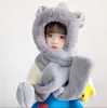 Conjunto de Chapéu, Cachecol e Luvas para Crianças Três Peças Inverno com Forro de Lã Super Espesso Touca Peça Única para Meninas Touca à Prova de Vento para Bebês Meninos Pai-Filho