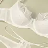 Bestseller transfronterizo: Conjunto de sujetador sexy y popular de encaje bordado fino estilo francés para mujer, diseñado para hacer que los pechos grandes parezcan más pequeños y prevenir la flacidez.