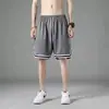 Pantalones Cortos Deportivos de Malla de Seda Helada de Verano para Hombre, Holgados, Delgados, Transpirables, de Moda Tendencia, Pantalones Cortos de Cinco Puntos, Pantalones Cortos de Playa