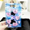 En Stock Bolsas de Regalo con Cierre Autocierre Florales de Cara Sonriente de Mano Empaques para Dulces Bandas Elásticas Scrunchies Joyería Pasador