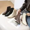 Botines cortos de tacón medio gruesos estilo francés para mujer, nueva colección otoño e invierno 2026, adecuados para combinar con faldas, botines ajustados al tobillo, botas tipo Dr. Martens