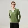 Suéter de Cachemira Estilo Old Money para Mujer Doble Hilo Engrosado Falso Dos Piezas Cuello Solapa Trenzado Tejido Holgado Capa Base Suéter Suave y Esponjoso