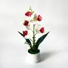 Artículo popular de comercio exterior: Orquídea Phalaenopsis artificial de 5 flores en una maceta grande tipo jarra de vino, usada para decoración de bodas y arreglo de pasillos, maceta de flor artificial y planta verde