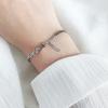 Pulseira Prateada 925 Retro Envelhecida para Mulheres, Simples Elegante, Estilo Frio Casal Ins Design de Nicho, Prata Tailandesa Melhor Amiga