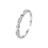 Anillo de Plata 925, Anillo en Nombre del Amor, Anillo Delgado con Microincrustaciones de Circonita en Forma de Corazón para Mujer, Anillo Simple y Versátil Estilo Ins para Dedo Índice