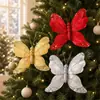 Decoraciones de lazos navideños de tela nueva transfronterizos, adornos para ventanas y árboles de centros comerciales de Navidad para hacer tú mismo