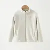 Chaqueta de forro polar para niños, otoño e invierno, unisex, con cuello alto, cierre de cremallera, forro de forro polar y engrosada para abrigar, adecuada como capa interior para uniformes escolares