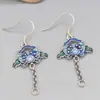 Pendientes de Flor Artesanales de Gota de Pegamento y Gota de Aceite de Plata de Ley 925 con Gancho para la Oreja Colgante Retro Desgastado Pendientes con Borla Accesorios