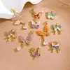 Colgante Transfronterizo Más Vendido Mariposa Esmalte Collar Accesorios para Mujeres, Diseño Simple, Componentes de Joyería Versátiles de Nicho para DIY