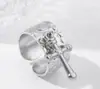 Anillo de Moda Transfronterizo Europeo y Americano para Pareja Anillo de Acero Inoxidable 18K Diseño Suelto Anillo Versátil para Mujer Joyería Regalo