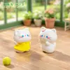 Paisagem em miniatura, fofa figura de gatinho usando uma flor, perfeita para primavera, jardinagem, paisagismo, decorações DIY, enfeites para pendurar e pequenas peças decorativas