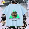 Nova Camiseta Delta Force Weilong Rosa Vermelho Comedor de Ouro Lobo para Meninos, Manga Curta Estudante Solta Tendência