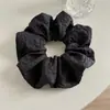 Estilo Coreano Sencillo Tela Jacquard Pliegue Lazo para el Pelo Intestino Grueso Versátil Diario Cola de Caballo Moño Cuerda para el Pelo Flor en la Cabeza Femenino