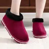 Pantuflas de algodón cálidas de invierno para mujer con talón, zapatos de algodón hechos a mano para hombre, antideslizantes, aptos para el posparto, uso en casa, interior, para padres, personas de mediana edad y mayores
