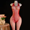 Comércio exterior transfronteiriço lingerie sexy, body sexy de rede transparente com strass sedutor