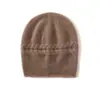 Cachemira Otoño/Invierno 2026 Nuevo Gorro de Punto Grueso Cálido de Color Sólido de Cable de Alta Gama para Mujer, Moda Casual