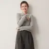 Nuevo cárdigan de punto de un solo botón 100% cachemira con cuello polo para otoño e invierno para mujer, suéter abrigo versátil de punto trenzado de manga larga