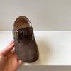 Sapatos Infantis de Couro Genuíno Fosco Estilo Coreano Outono 2025, Sapatos de Couro Infantis, Sapatos Birkenstock Infantis, Sapatilhas para Bebês Meninos, Tendência