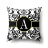 Fronha de Poliéster Decorativa para Casa Estampa Geométrica Hillback 26 Alfabetos Ingleses Almofada de Cabeceira Fronha QTB12