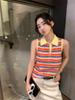 Ropa Zhengqite/ Moda Femenina Nueva Primavera/Verano 2026 Chaleco de Punto Rayado de 6 Colores/Falda Polo