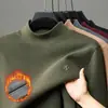 Sudadera Nueva de Invierno con Forro Grueso de Felpa, Cuello Semi-Alto, Versátil, Casual, Cálida, Capa Base para Hombre