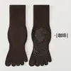 Calcetines de Yoga Profesionales de Cinco Dedos para Mujer, Fitness en Interiores, Cuerda para Saltar, Calcetines Antideslizantes para Pilates, Calcetines de Media Pantorrilla con Dedos Separados