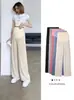 Calça de Verão de Cintura Alta com Suporte para Barriga, Perna Larga, para Gestantes, Solta, Fluida, Multicor, Roupa Externa