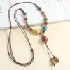 Melhor Venda do Xiaohongshu Novo Colar de Cerâmica Estilo Chinês Joias Pingente Longo Antigo de Borboleta Acessórios Estilo Étnico para Meninas