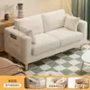 Sofá de Tela Sala de Estar 2025 Nuevo Doble o Tres Personas Bloque de Tofu Simple Moderno Casa de Alquiler Fila Recta Sofá para Apartamento Pequeño